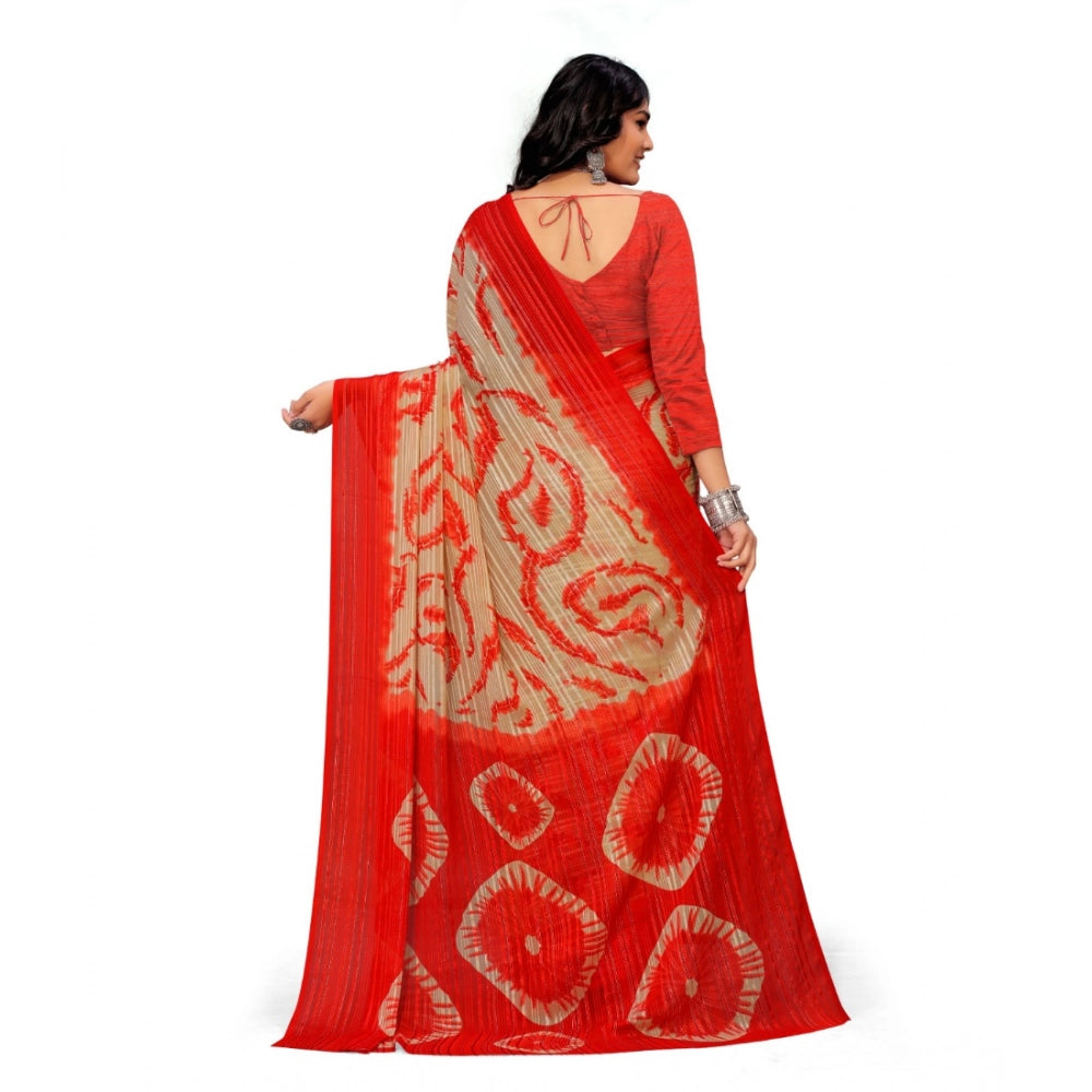 Ranili Georgette Printed Saree With Unstitched Blouse