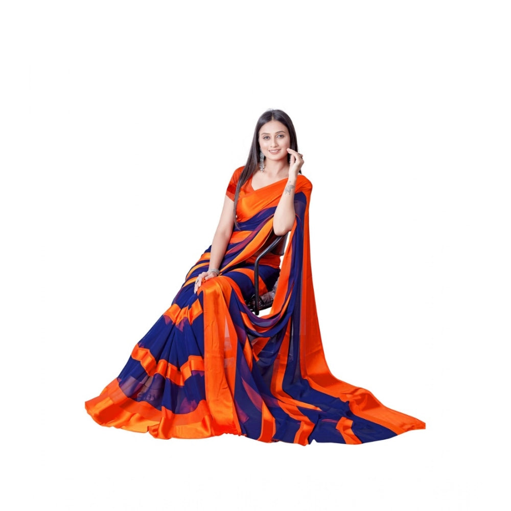 Ranili Satin Patta Printed Saree With Unstitched Blouse