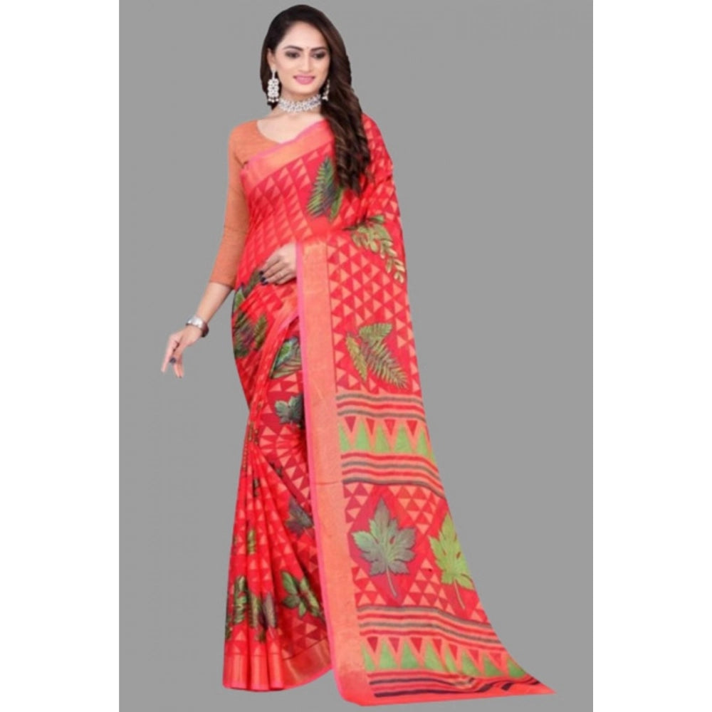 Ranili Viscose Rayon Printed Saree With Unstitched Blouse