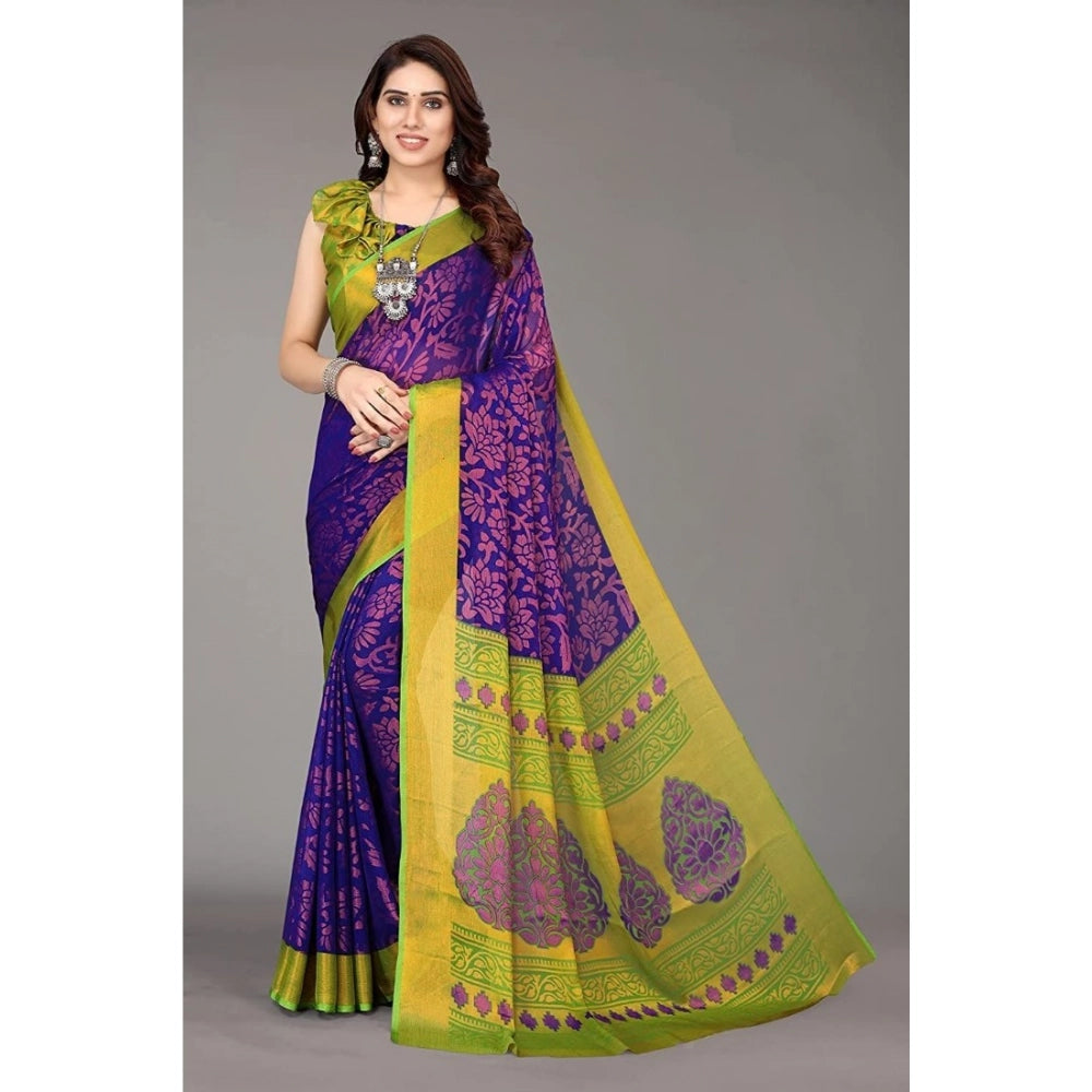 Ranili Viscose Rayon Printed Saree With Unstitched Blouse