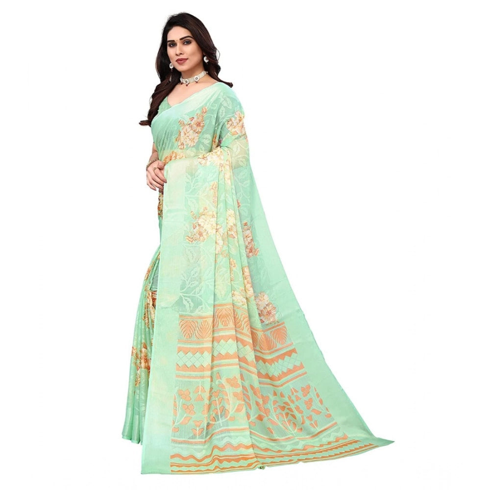 Ranili Viscose Rayon Printed Saree With Unstitched Blouse