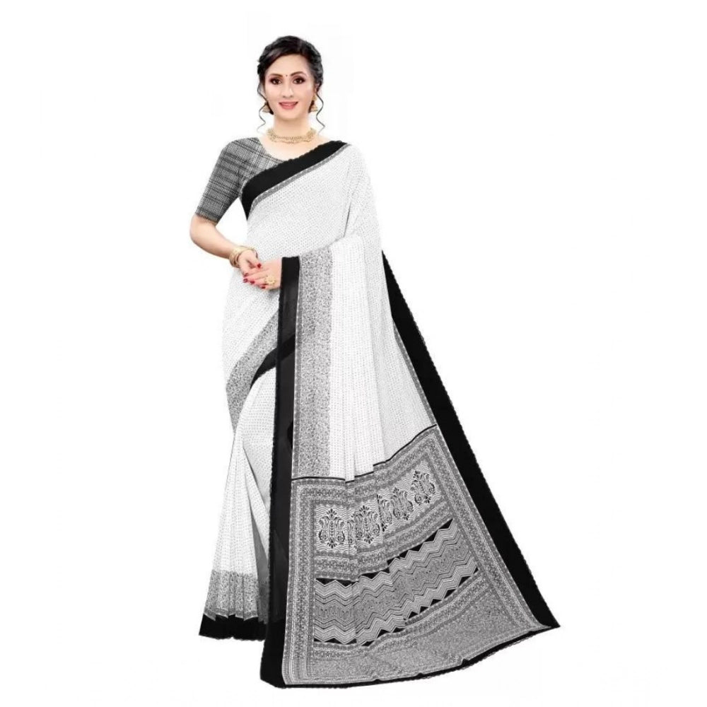 Ranili Georgette Printed Saree With Unstitched Blouse