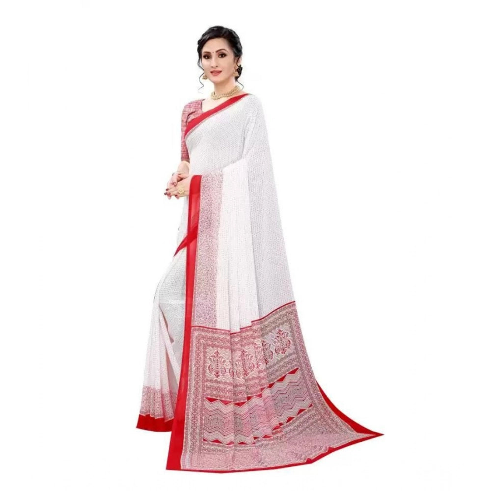 Ranili Georgette Printed Saree With Unstitched Blouse