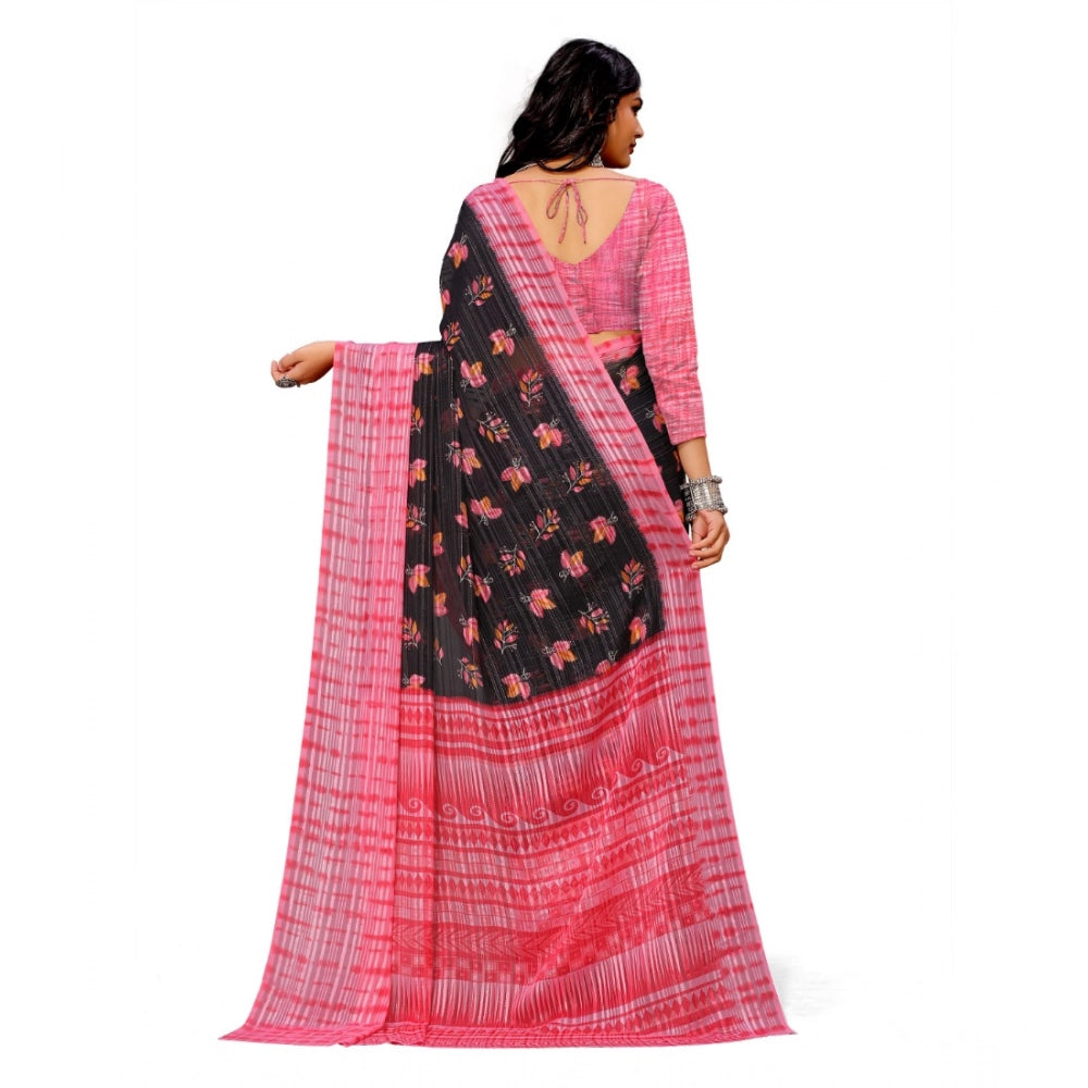 Ranili Georgette Printed Saree With Unstitched Blouse