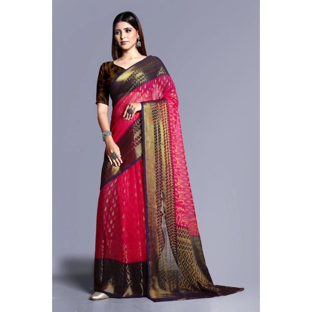 Ranili Viscose Rayon Printed Saree With Unstitched Blouse