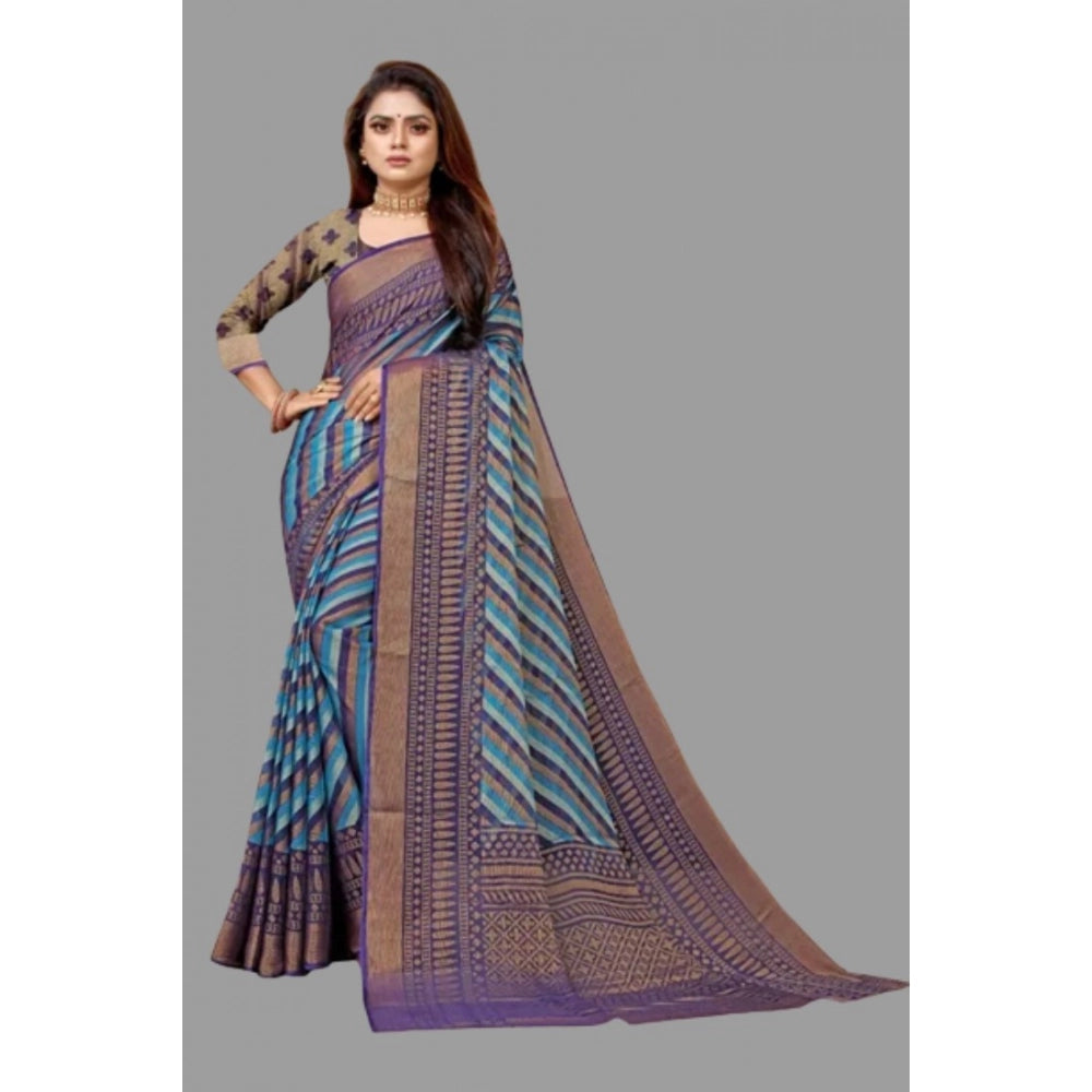 Ranili Viscose Rayon Printed Saree With Unstitched Blouse