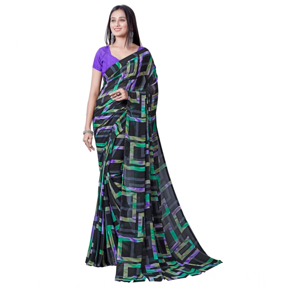 Ranili Georgette Printed Saree With Unstitched Blouse