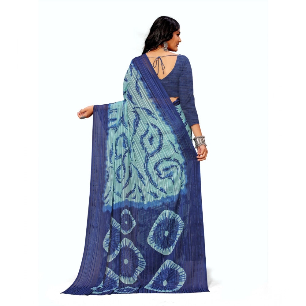 Ranili Georgette Printed Saree With Unstitched Blouse