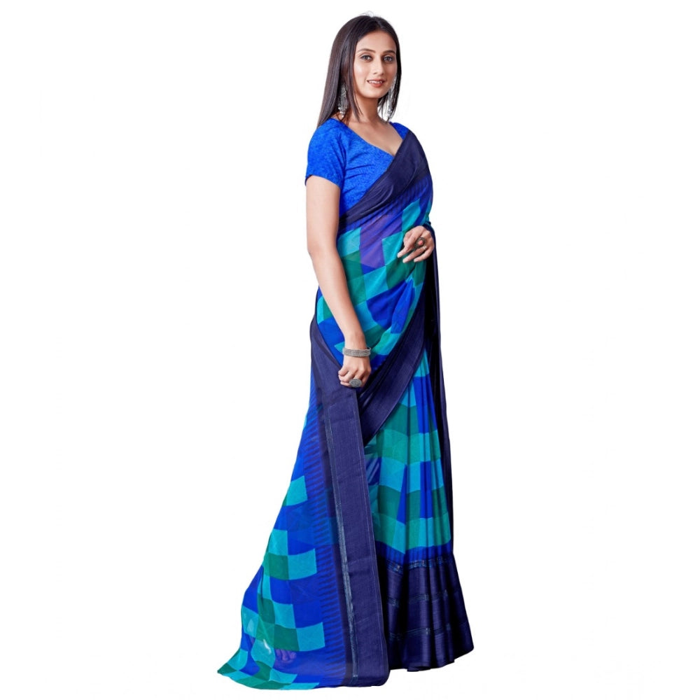 Ranili Satin Patta Printed Saree With Unstitched Blouse