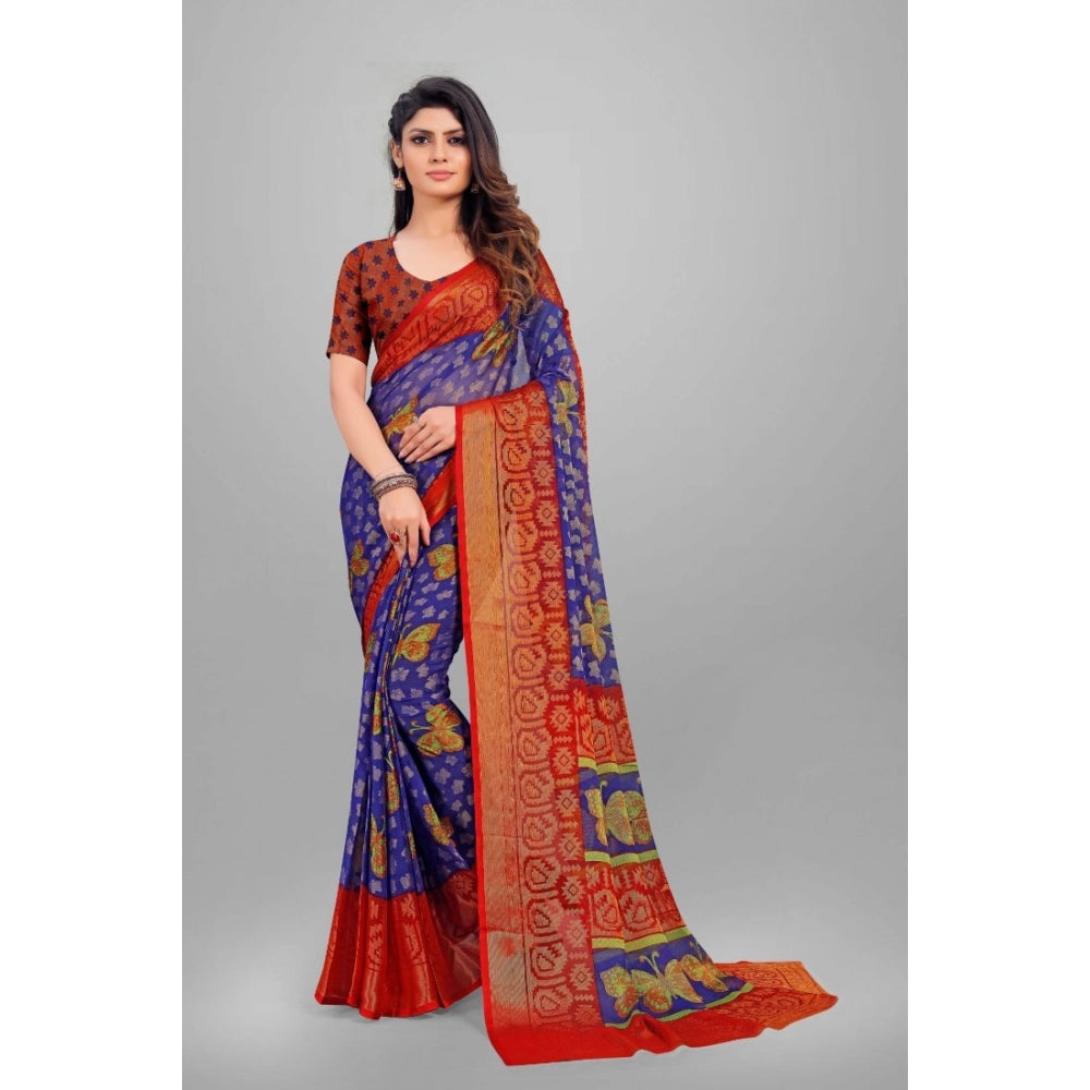 Ranili Viscose Rayon Printed Saree With Unstitched Blouse