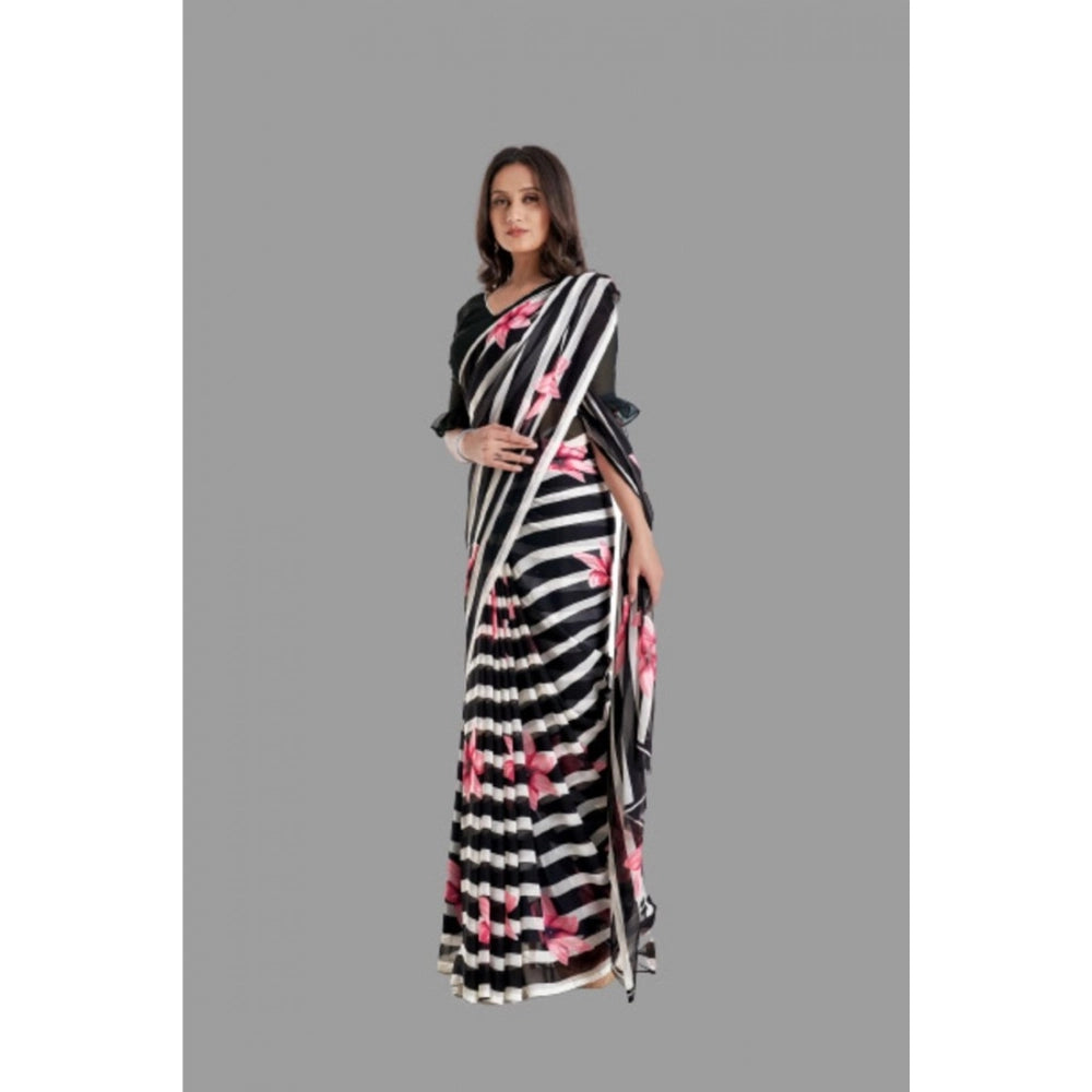 Ranili Georgette Printed Saree With Unstitched Blouse