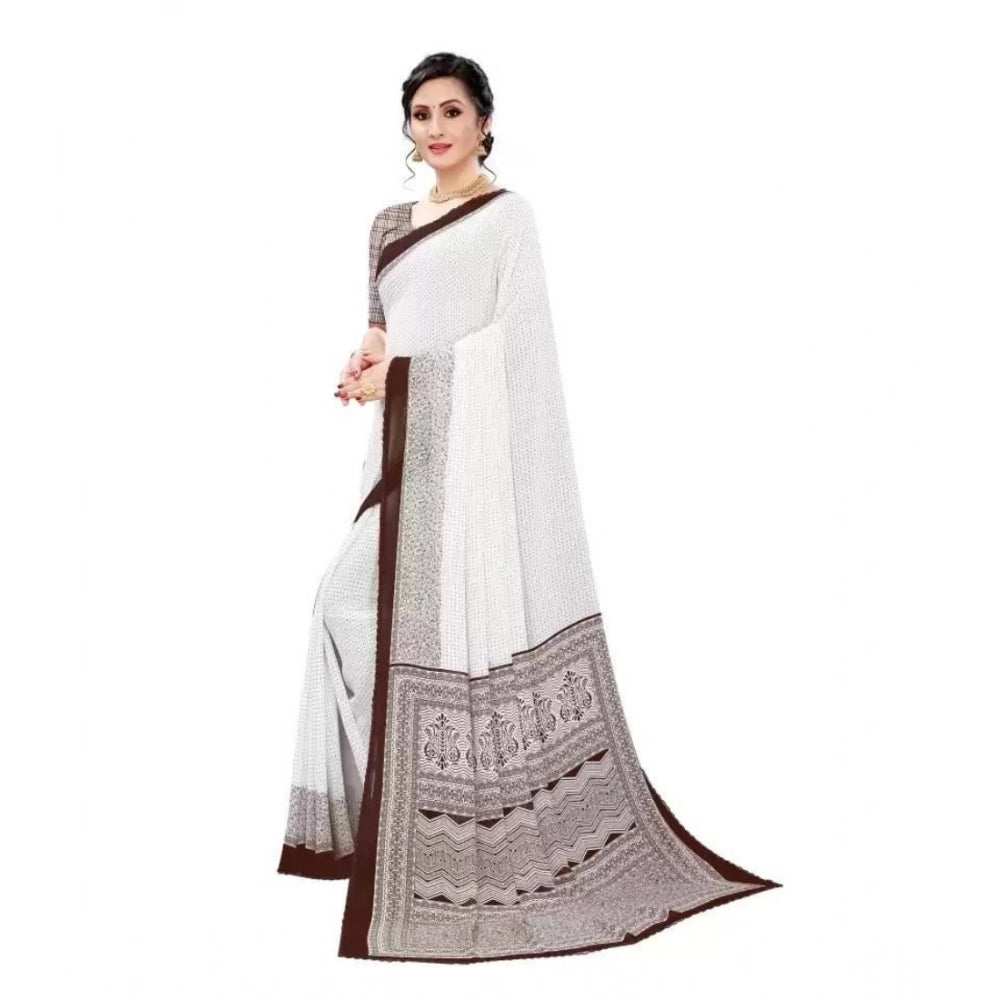 Ranili Georgette Printed Saree With Unstitched Blouse