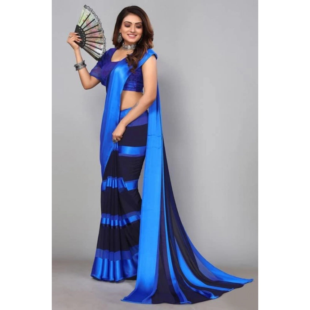 Ranili Satin Patta Printed Saree With Unstitched Blouse