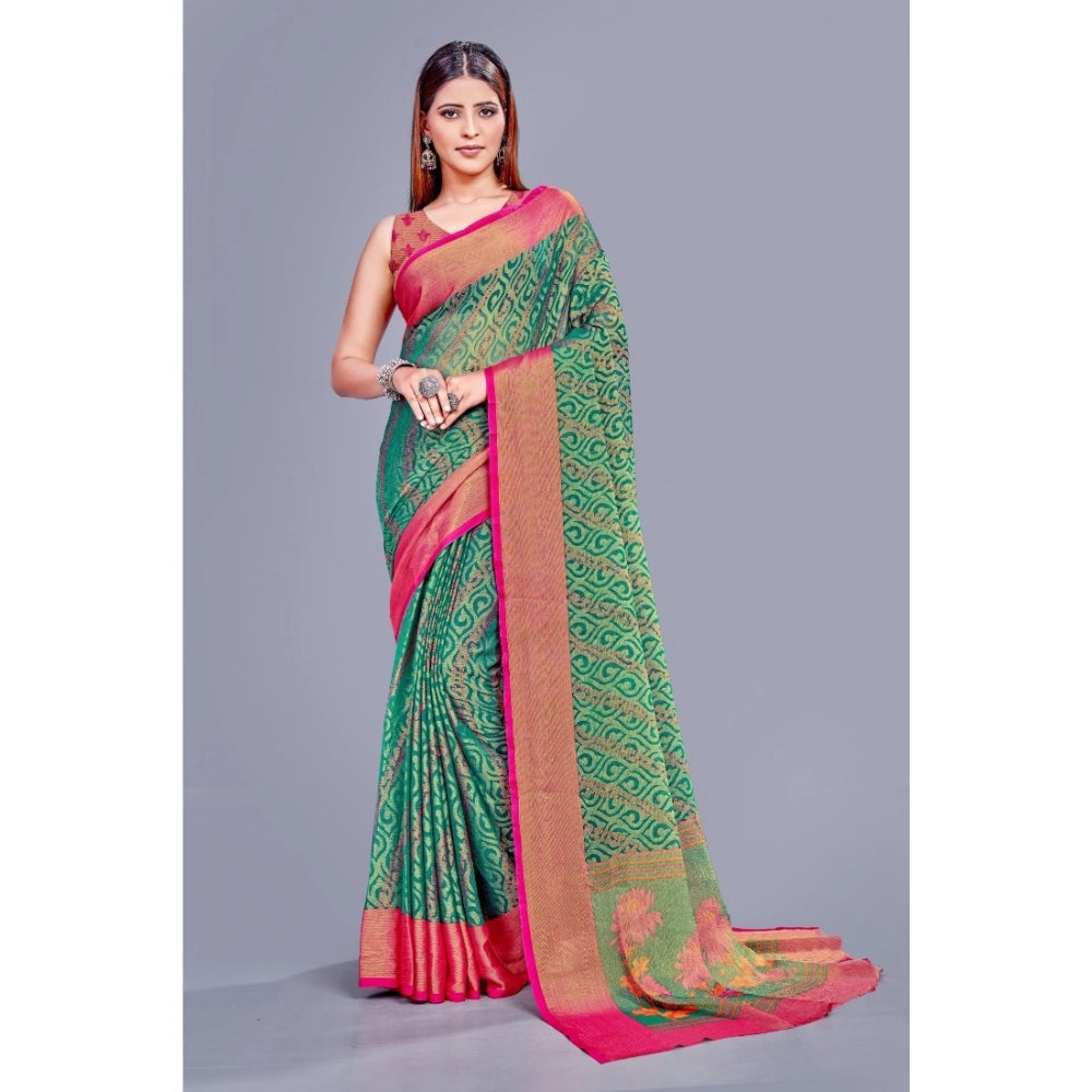 Ranili Viscose Rayon Printed Saree With Unstitched Blouse