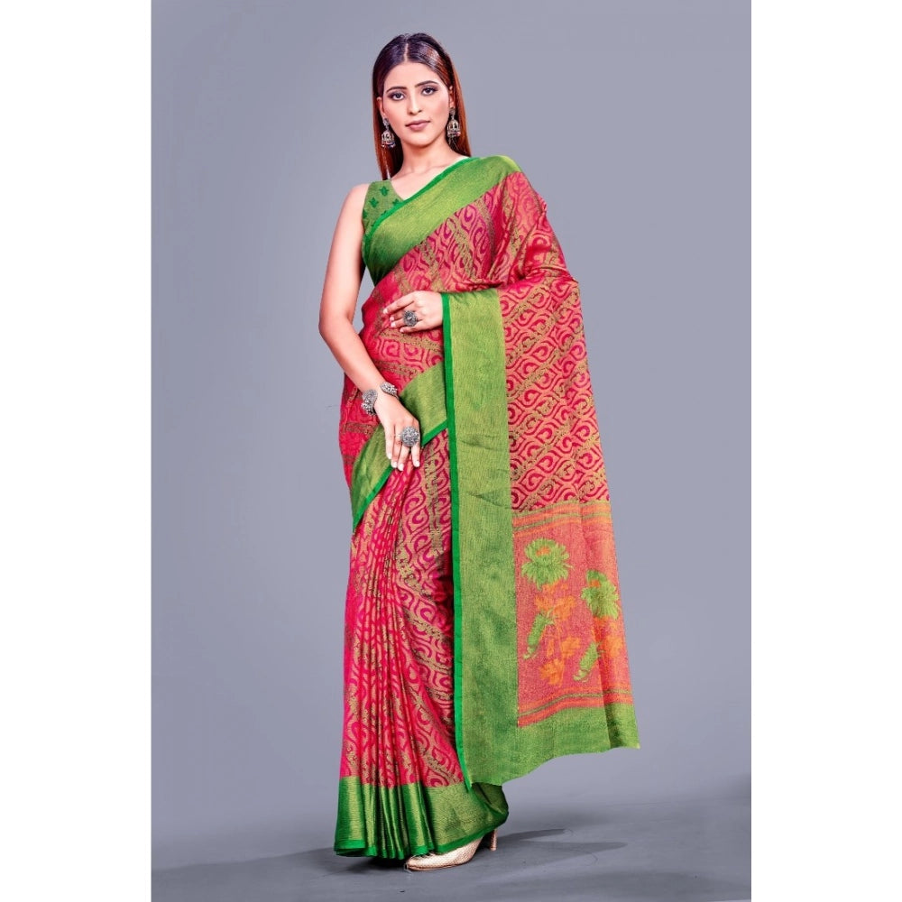 Ranili Viscose Rayon Printed Saree With Unstitched Blouse