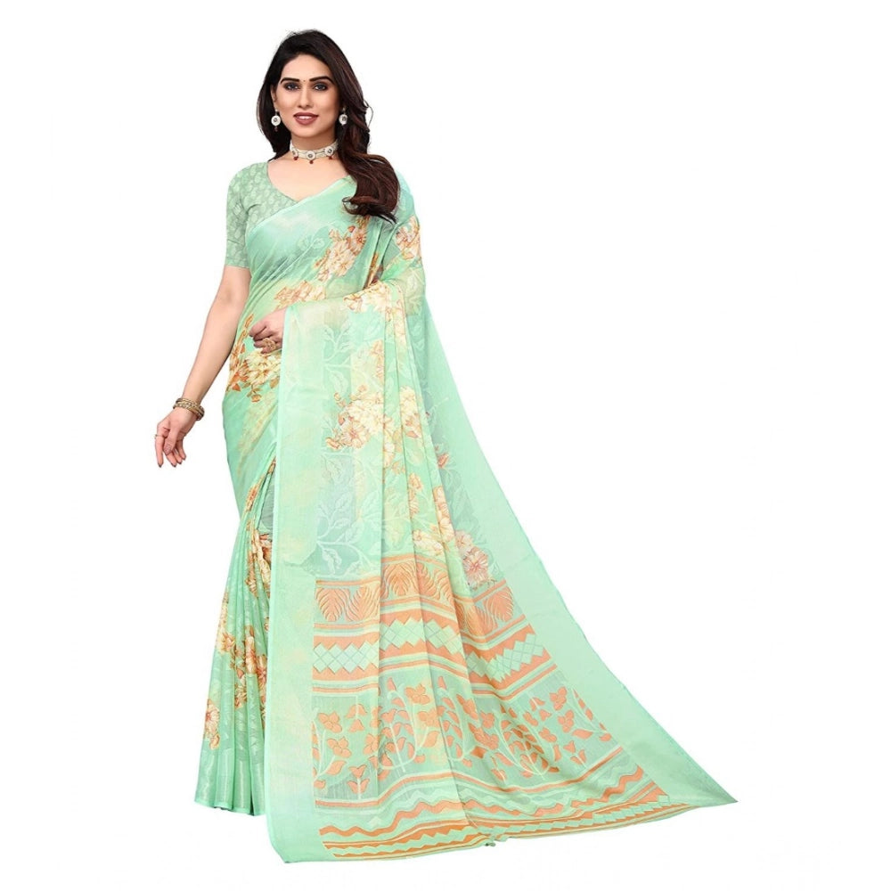 Ranili Viscose Rayon Printed Saree With Unstitched Blouse