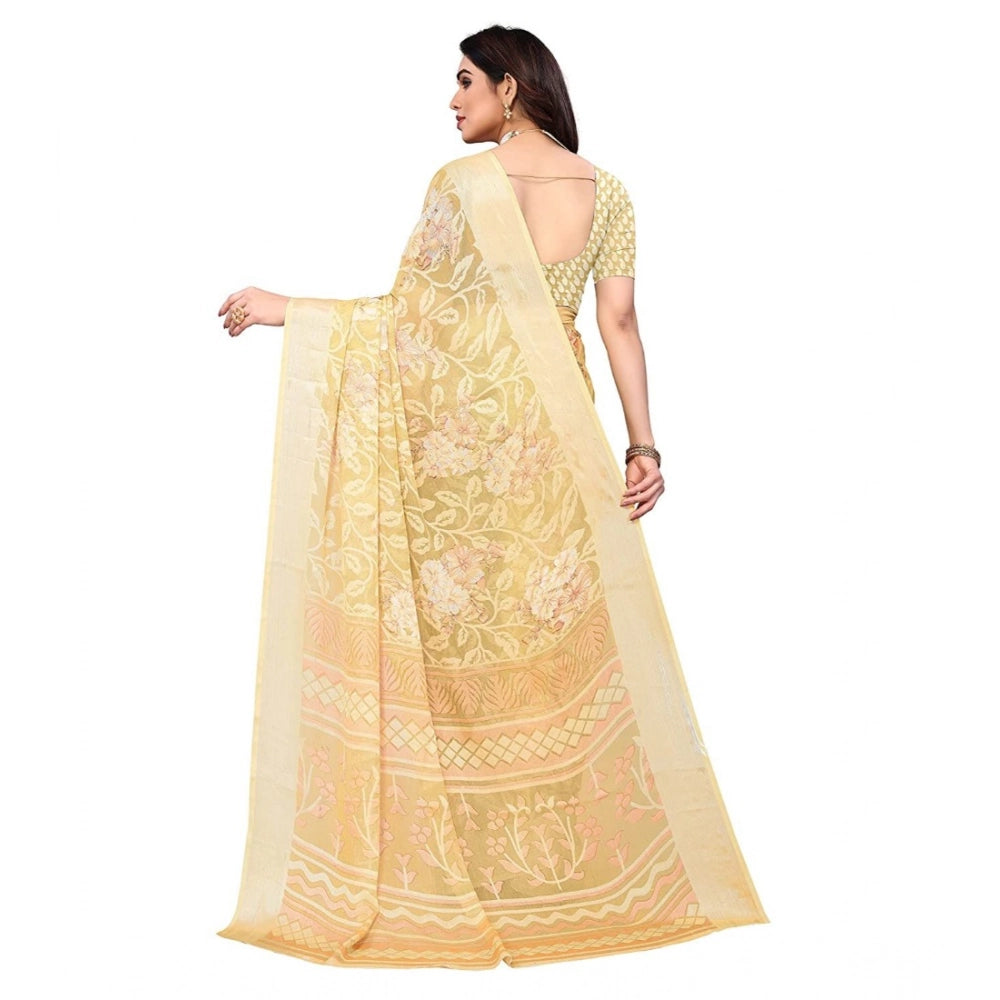 Ranili Viscose Rayon Printed Saree With Unstitched Blouse