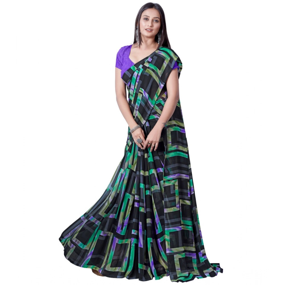 Ranili Georgette Printed Saree With Unstitched Blouse
