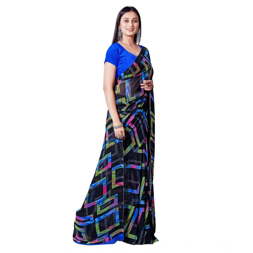 Ranili Georgette Printed Saree With Unstitched Blouse