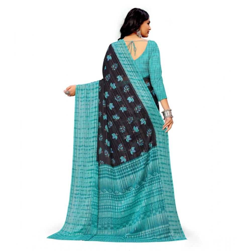 Ranili Georgette Printed Saree With Unstitched Blouse