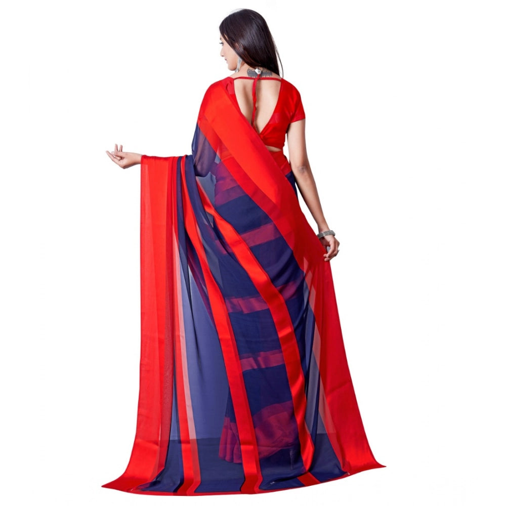 Ranili Satin Patta Printed Saree With Unstitched Blouse