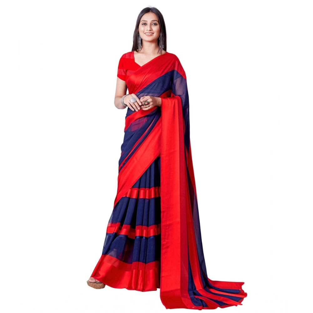 Ranili Satin Patta Printed Saree With Unstitched Blouse