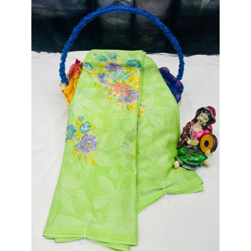 Ranili Viscose Rayon Printed Saree With Unstitched Blouse
