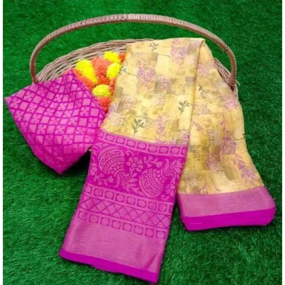 Ranili Viscose Rayon Printed Saree With Unstitched Blouse