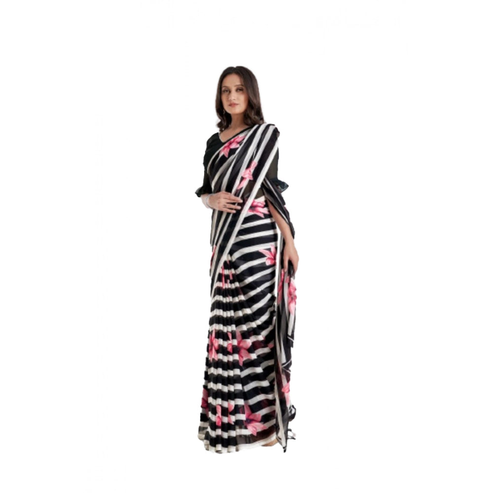 Ranili Georgette Printed Saree With Unstitched Blouse