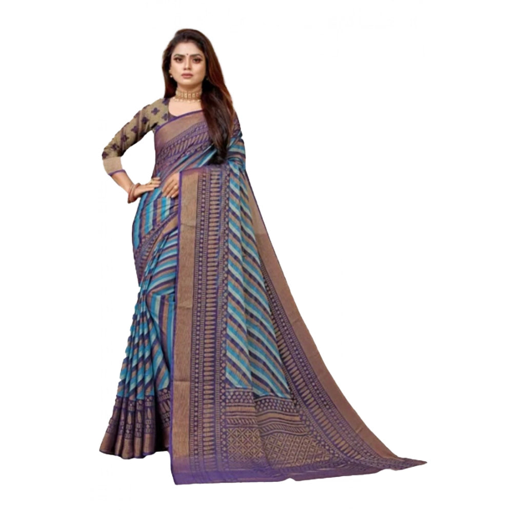 Ranili Viscose Rayon Printed Saree With Unstitched Blouse