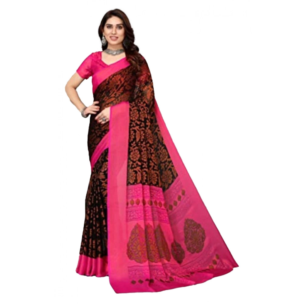 Ranili Viscose Rayon Printed Saree With Unstitched Blouse
