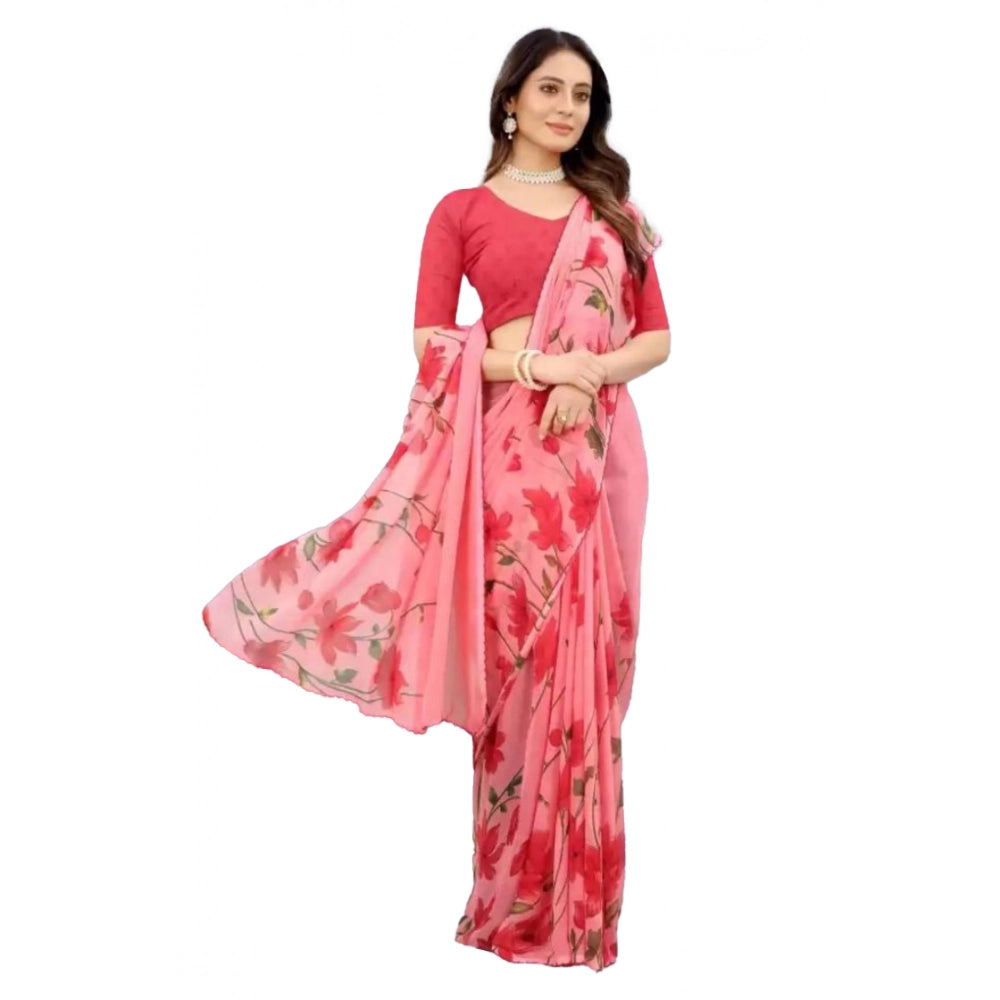 Ranili Georgette Printed Saree With Unstitched Blouse