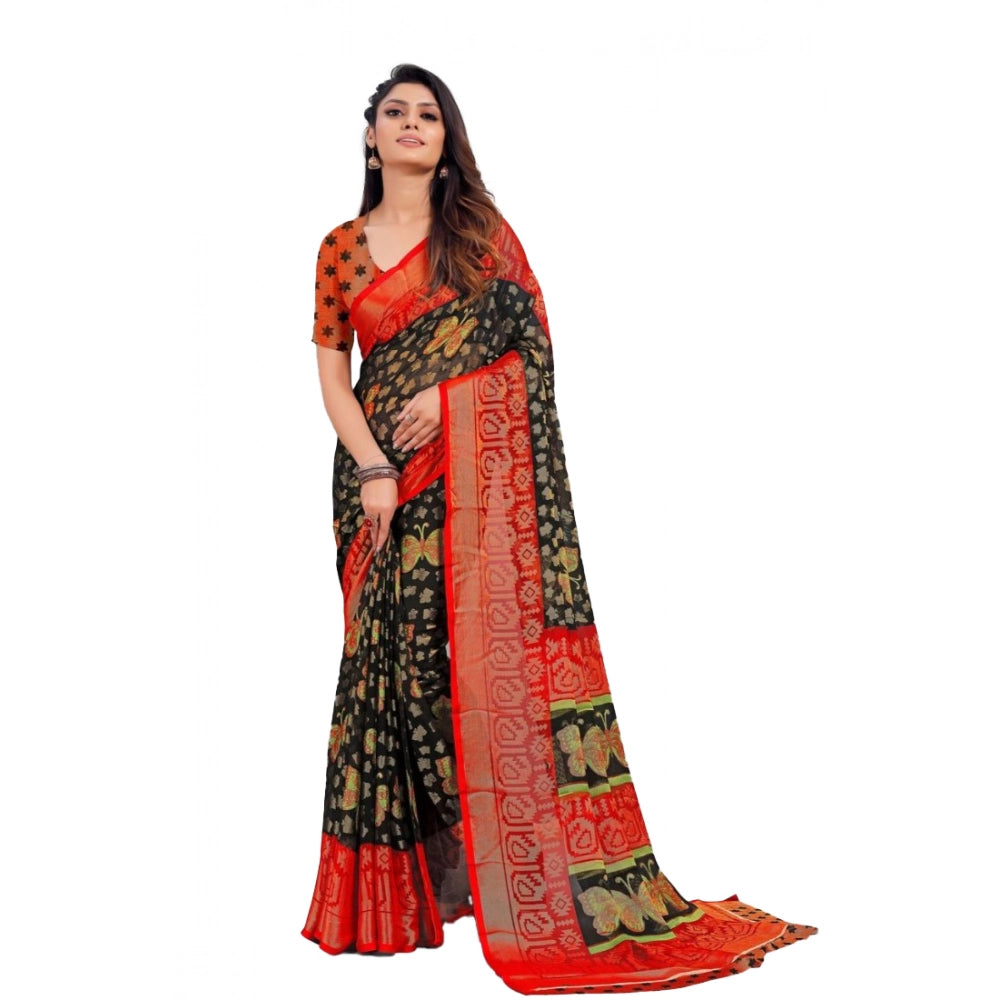 Ranili Viscose Rayon Printed Saree With Unstitched Blouse