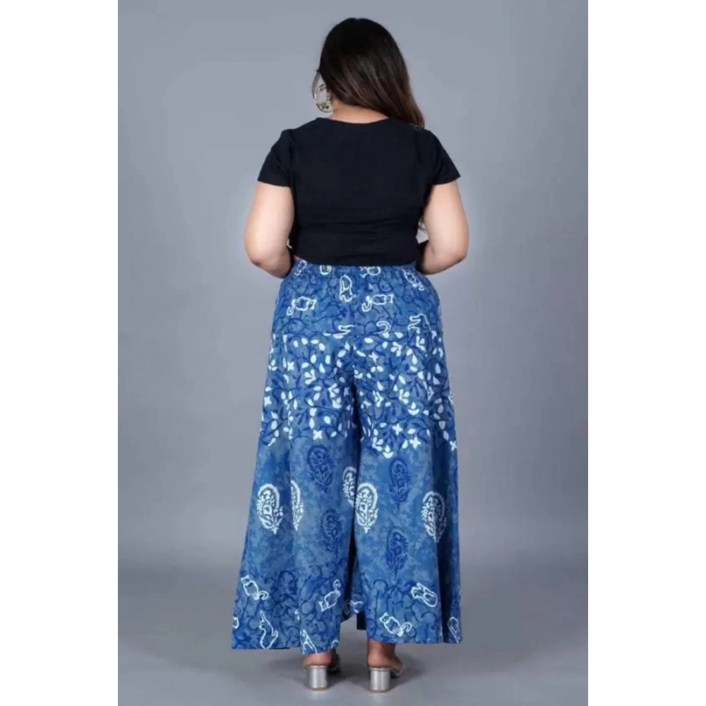 Ranili Cotton Printed Elastic Palazzo Pant