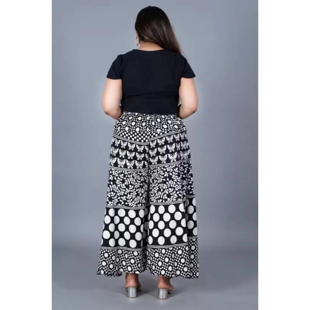 Ranili Cotton Printed Elastic Palazzo Pant