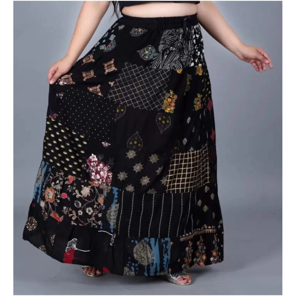 Ranili Rayon Printed Elastic Skirt