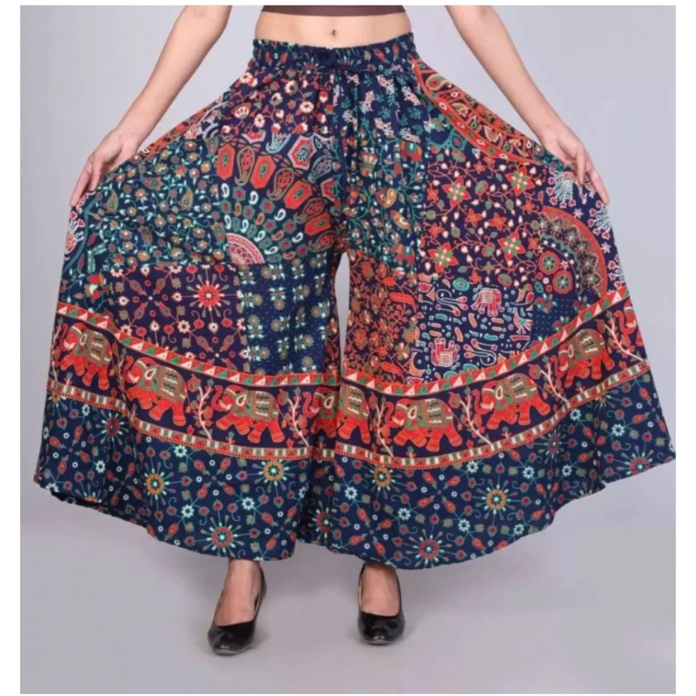 Ranili Cotton Jaipur Printed Elastic Palazzo Pant