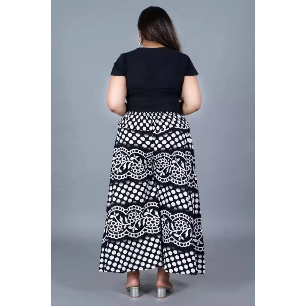 Ranili Cotton Printed Elastic Palazzo Pant