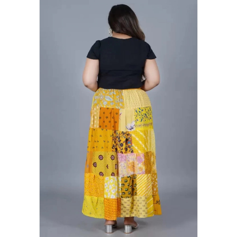 Ranili Rayon Printed Elastic Skirt