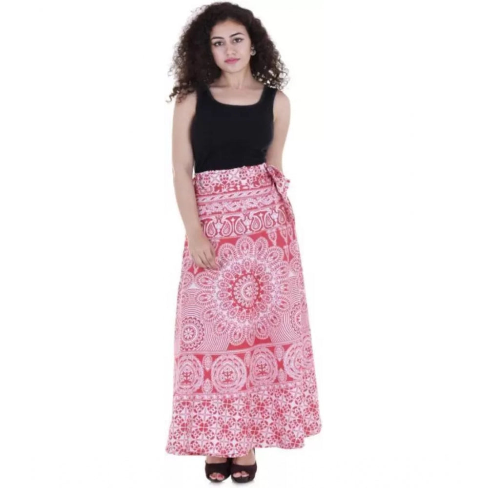 Ranili Cotton Printed Wrap Around Maxi Skirt