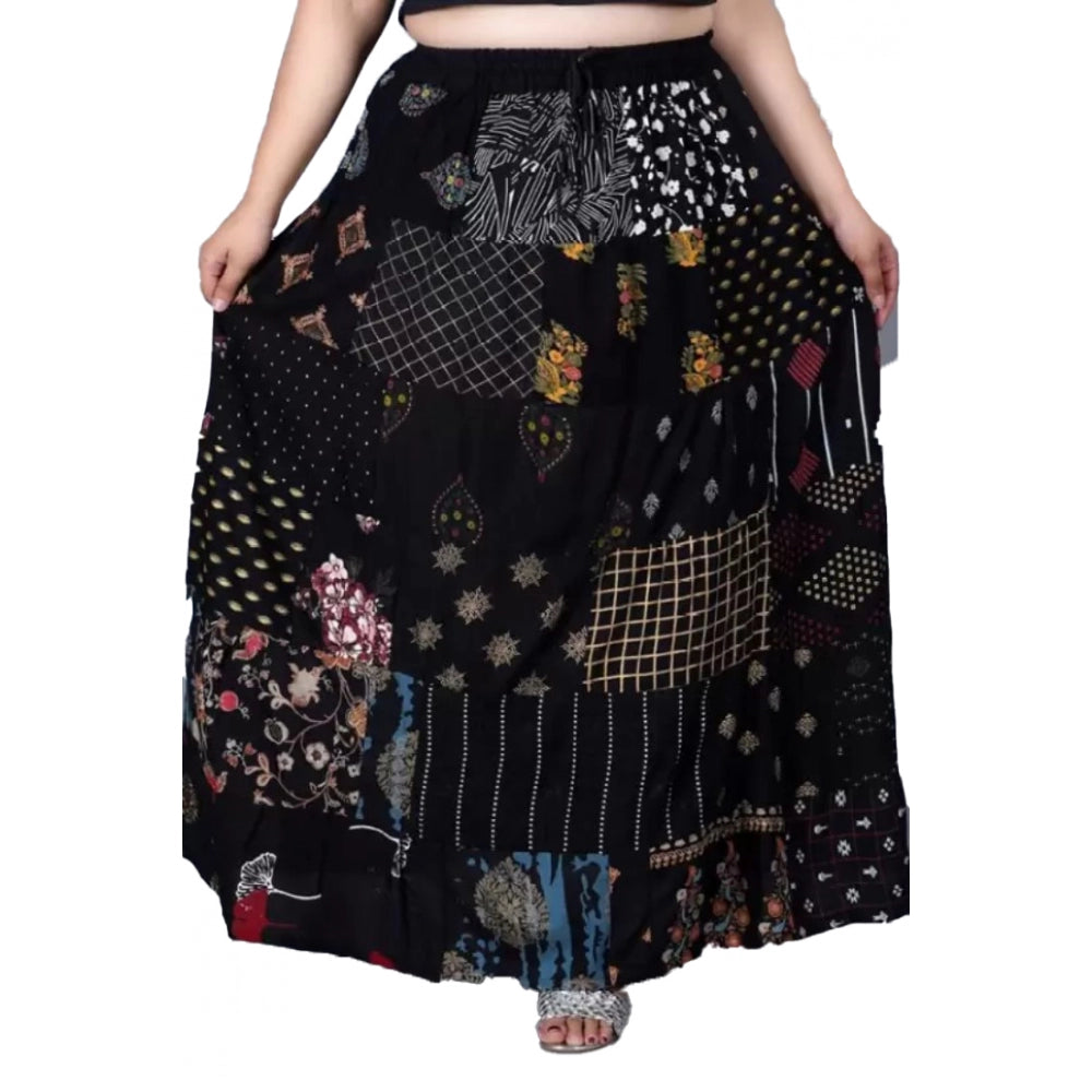 Ranili Rayon Printed Elastic Skirt