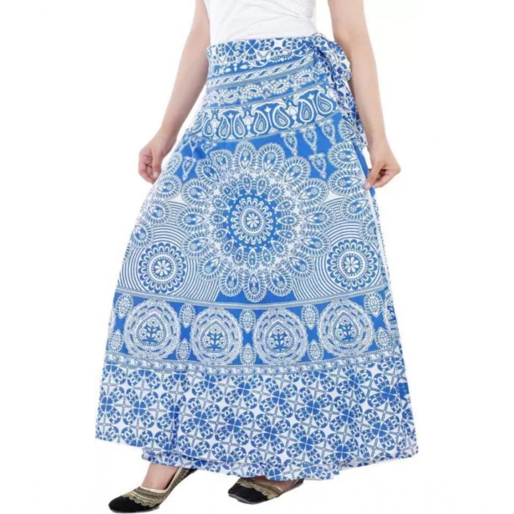 Ranili Cotton Printed Wrap Around Maxi Skirt