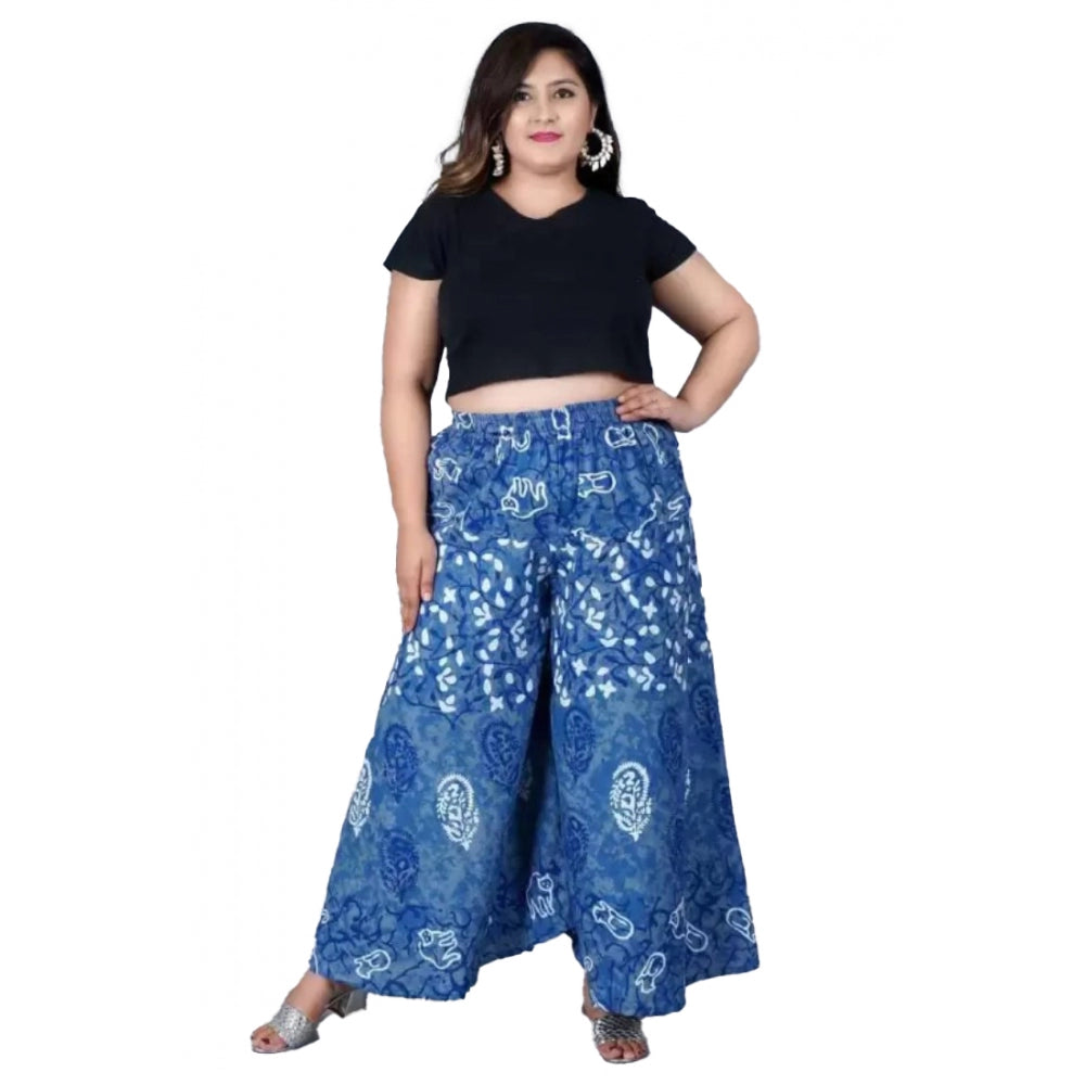 Ranili Cotton Printed Elastic Palazzo Pant