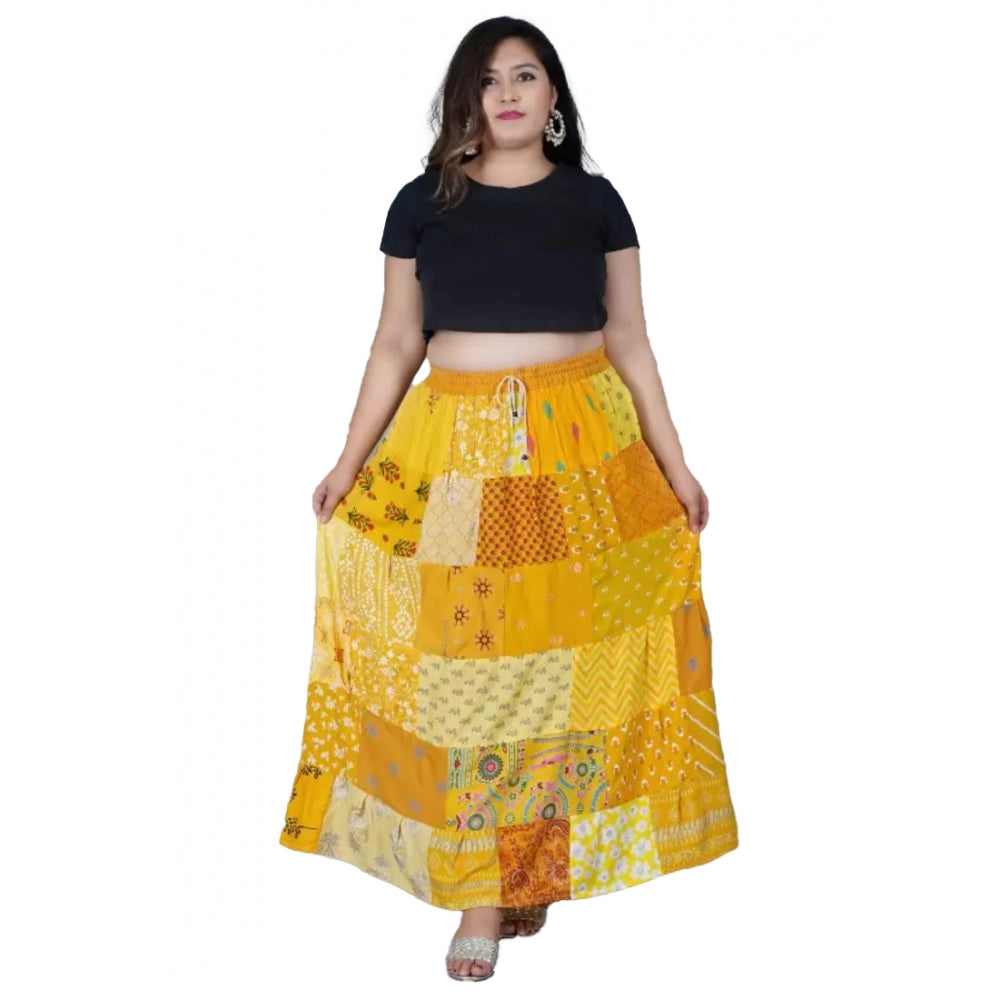 Ranili Rayon Printed Elastic Skirt