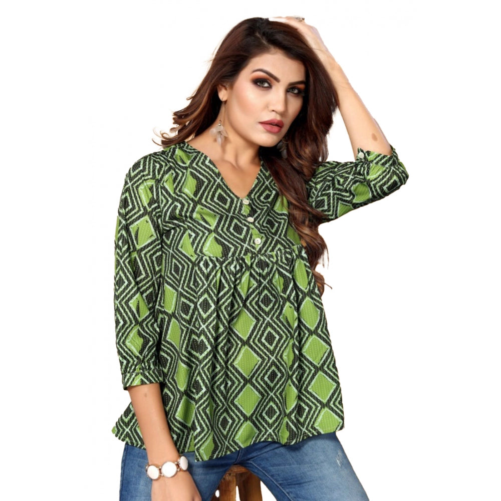 Ranili Casual 3/4th Sleeve Printed Crepe Top