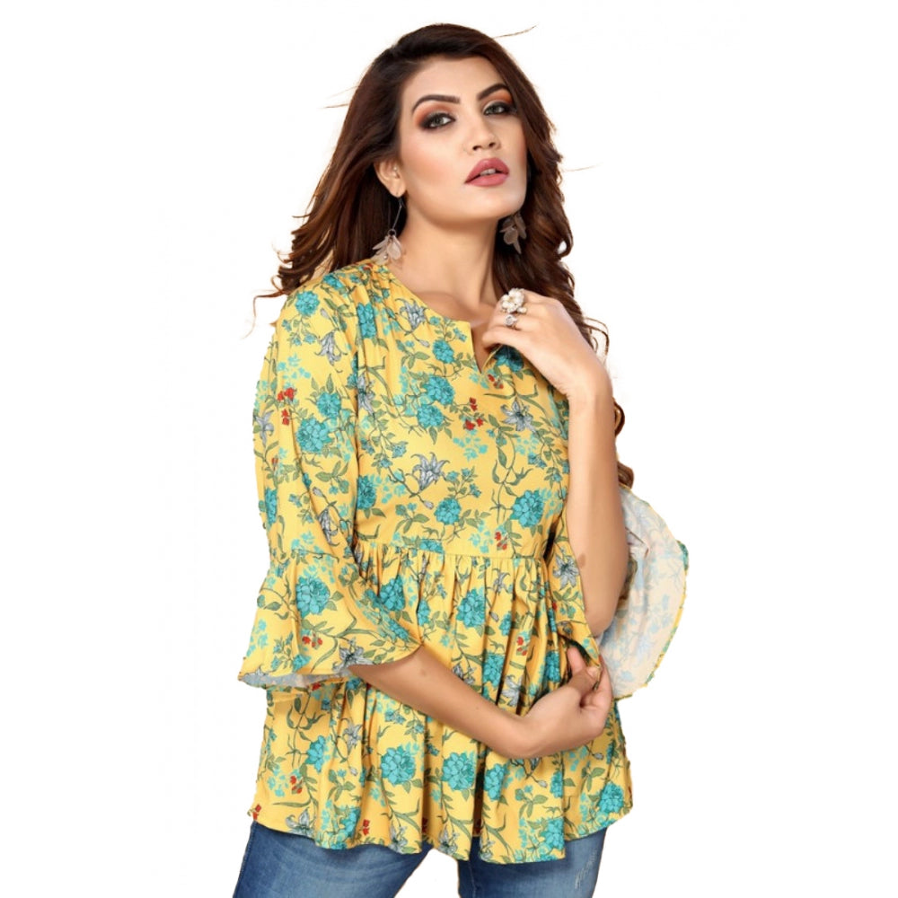Ranili Casual 3/4th Sleeve Printed Crepe Top