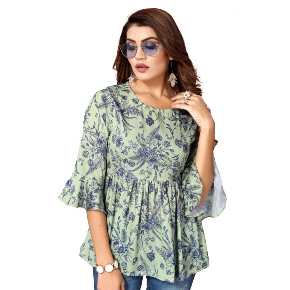 Ranili Casual 3/4th Sleeve Printed Crepe Top
