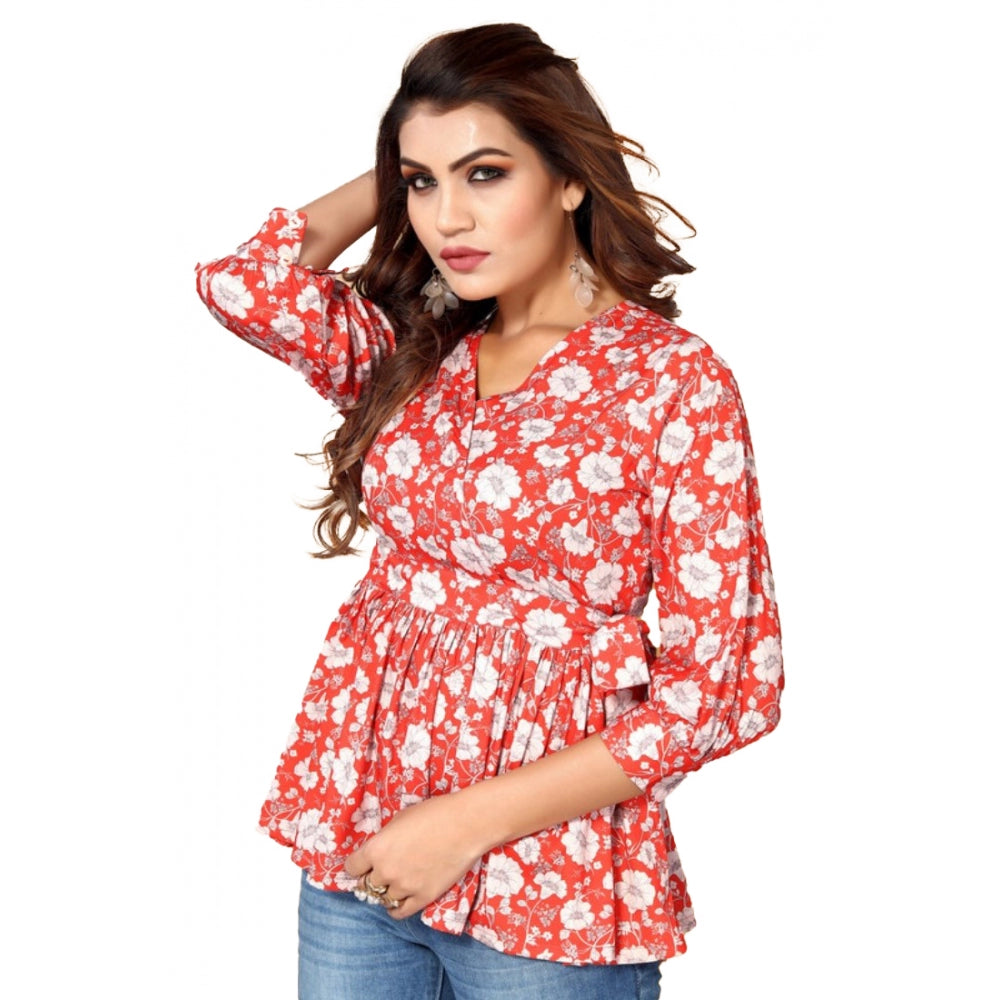 Ranili Casual 3/4th Sleeve Printed Crepe Top