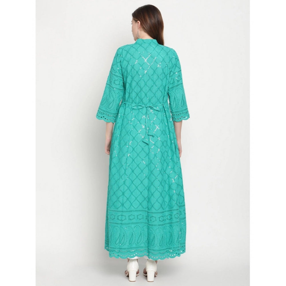 Ranili Casual 3/4th Sleeve Embroidered Cotton Kurti