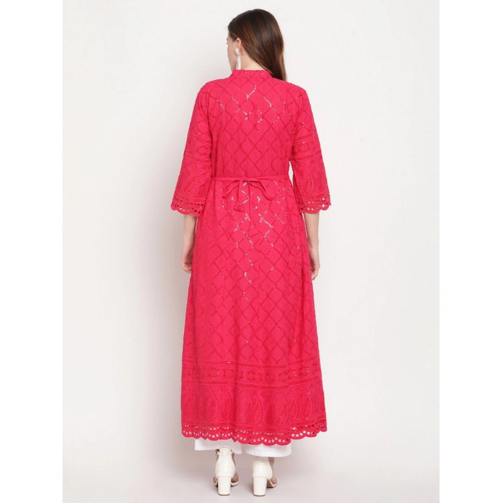 Ranili Casual 3/4th Sleeve Embroidered Cotton Kurti